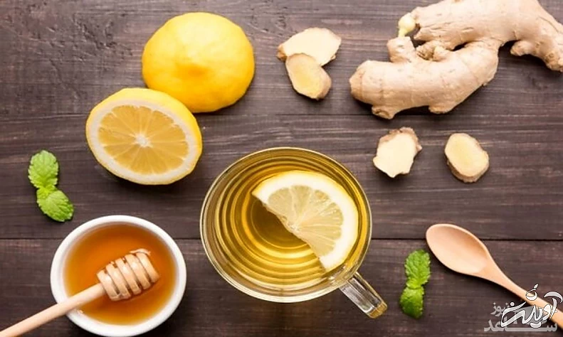 چای زنجبیلی با عسل و لیمو